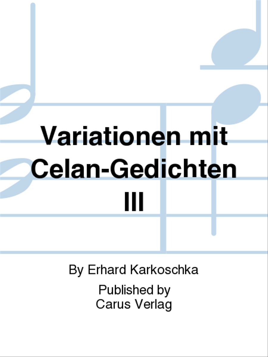 Variationen mit Celan-Gedichten III 4-Part scores gallery preview page 1