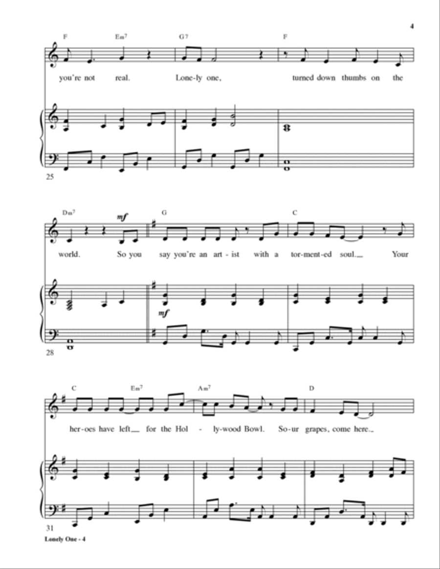 Lonely One Lonely One Voice scores gallery preview page 4