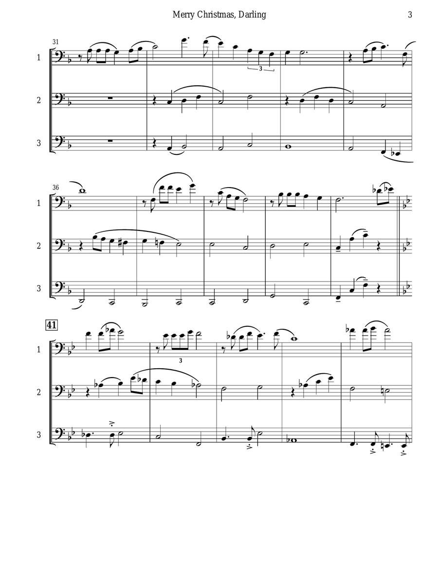 Darling, Merry Christmas Trombone Trio scores gallery preview page 4
