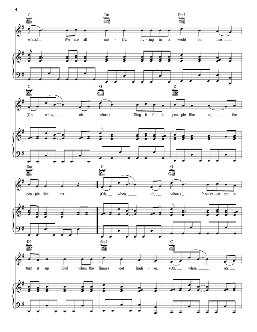 People Like Us People Like Us Piano, Vocal, Guitar scores gallery preview page 4