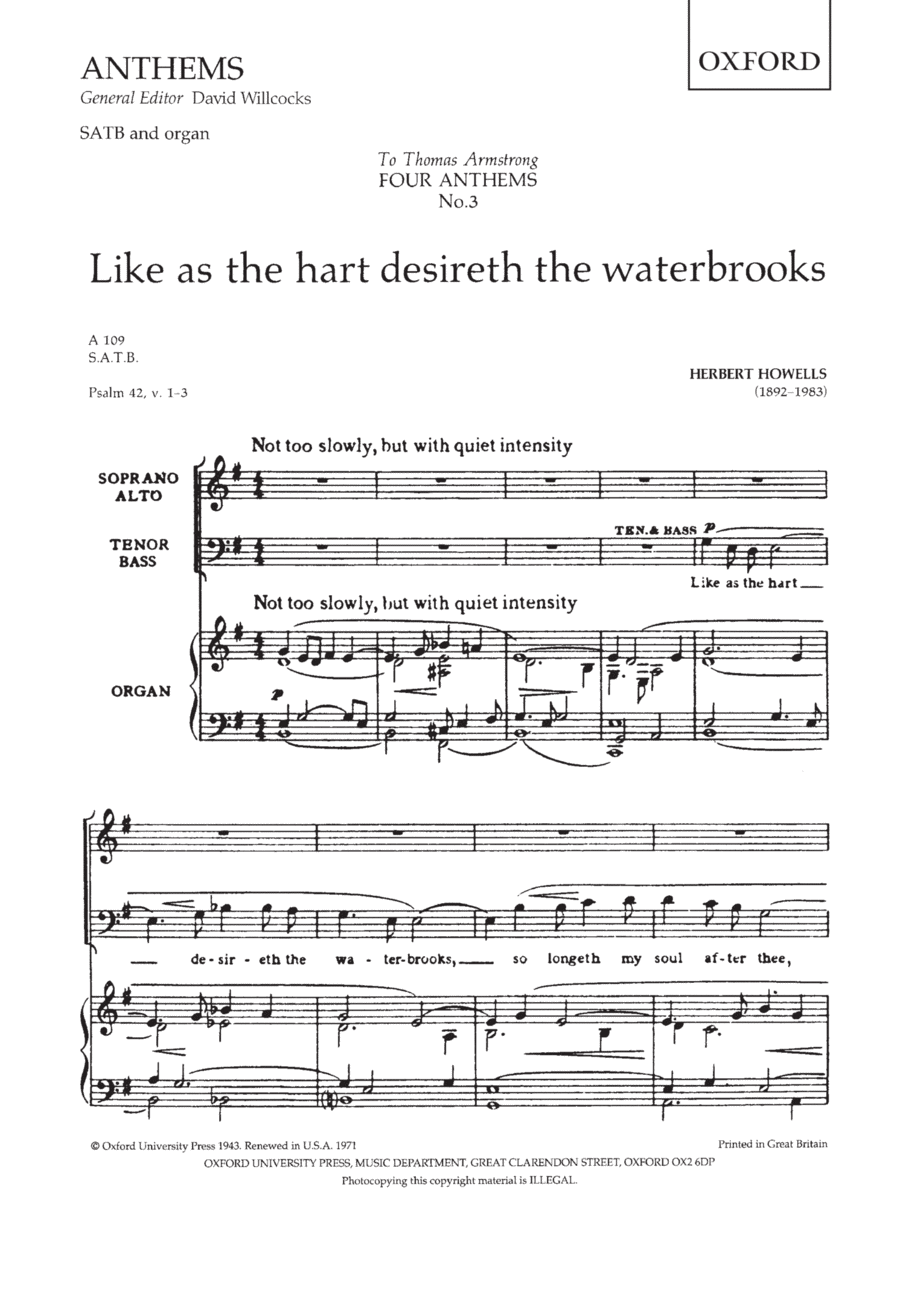Like as the hart desireth the waterbrooks 4-Part scores gallery preview page 1