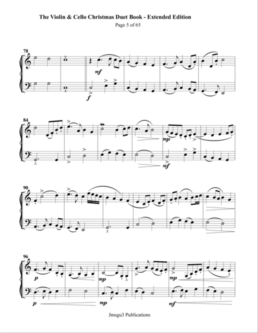 Guthrie: The Violin & Cello Christmas Duet Book - Extended Edition String Duet scores gallery preview page 5