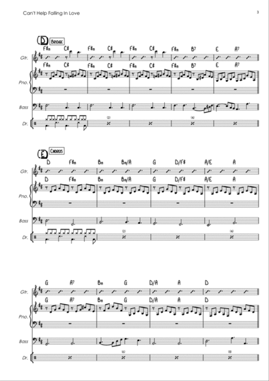 Can't Help Falling In Love Jazz Ensemble scores gallery preview page 3