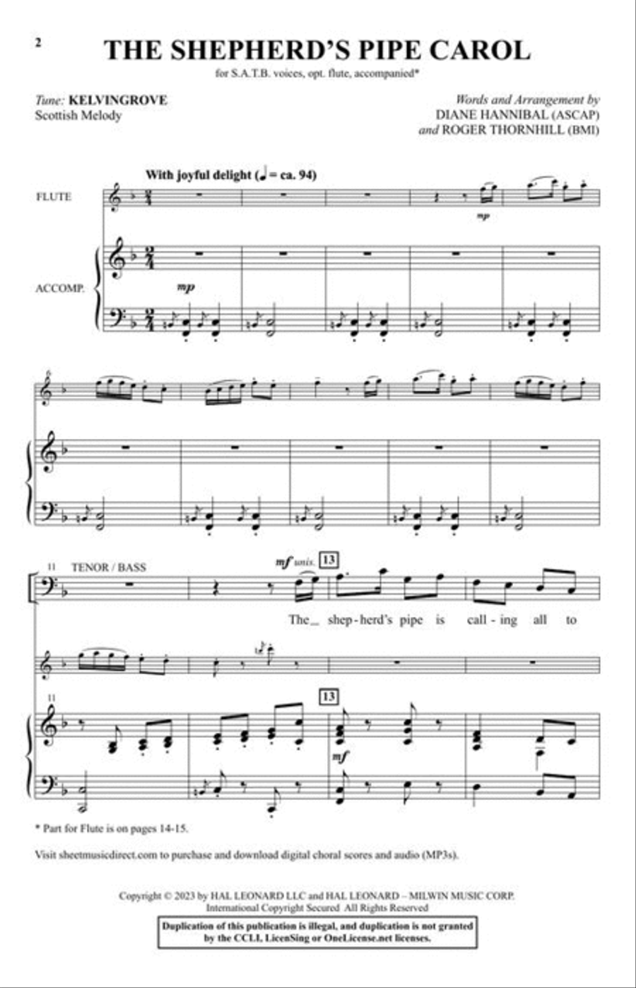 The Shepherd's Pipe Carol 4-Part scores gallery preview page 3