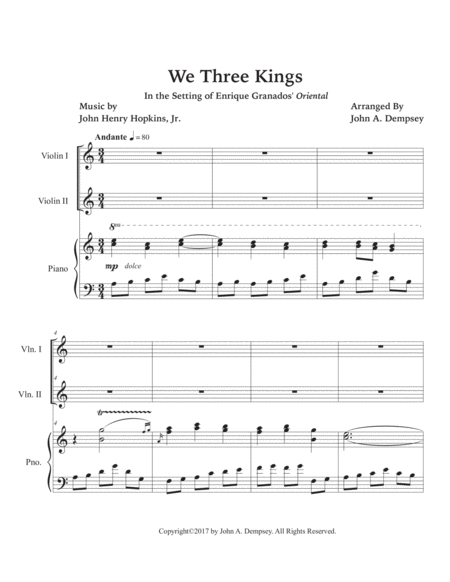 We Three Kings (Trio for Two Violins and Piano) image number null