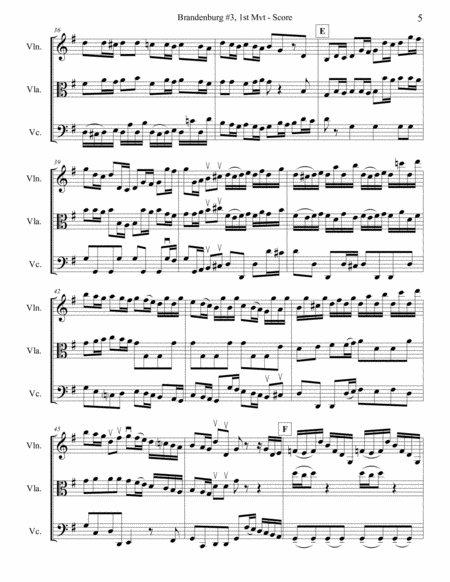 Brandenburg Concerto #3, 1st Mvt. for String Trio image number null
