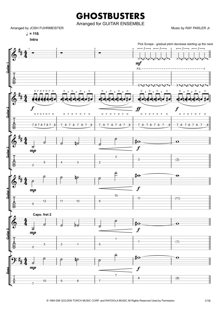 Ghostbusters Electric Guitar scores gallery preview page 1