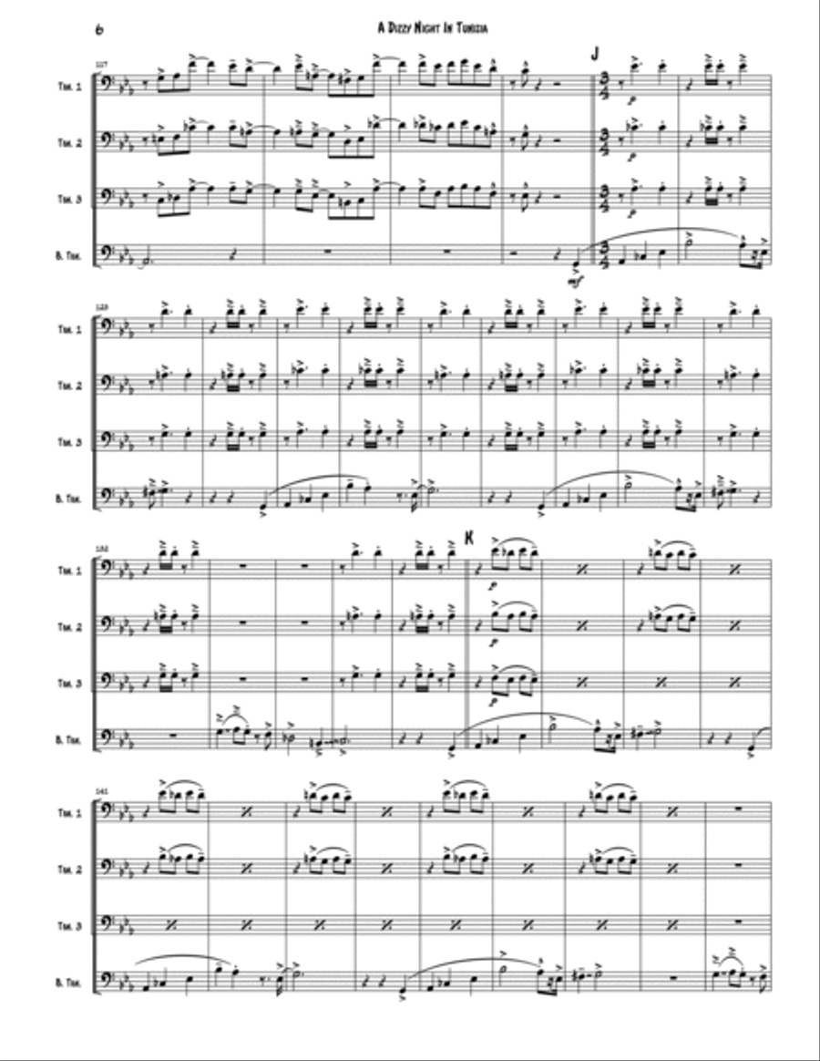A Night In Tunisia Brass Quartet scores gallery preview page 6