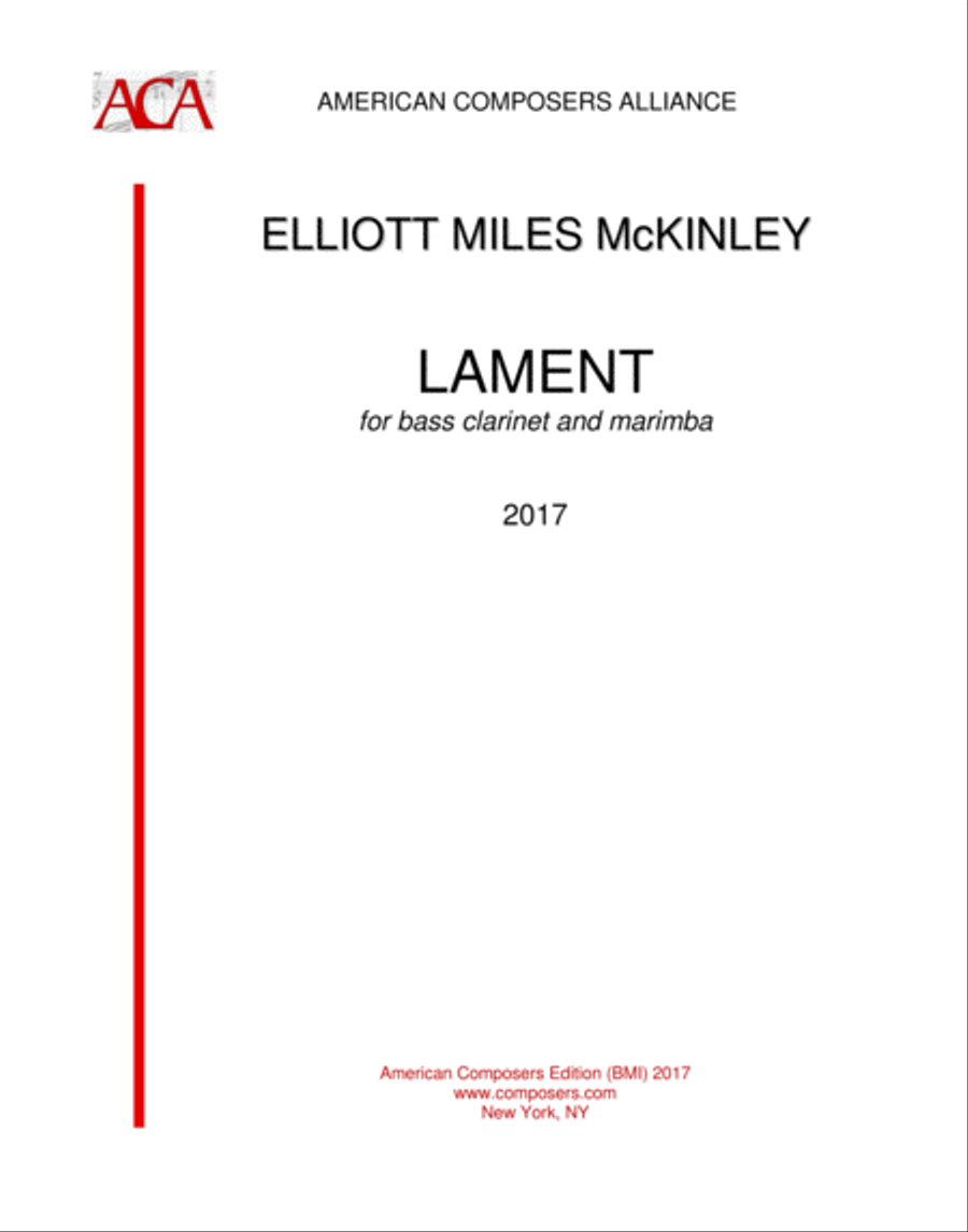 [McKinley] Lament Clarinet scores gallery preview page 1