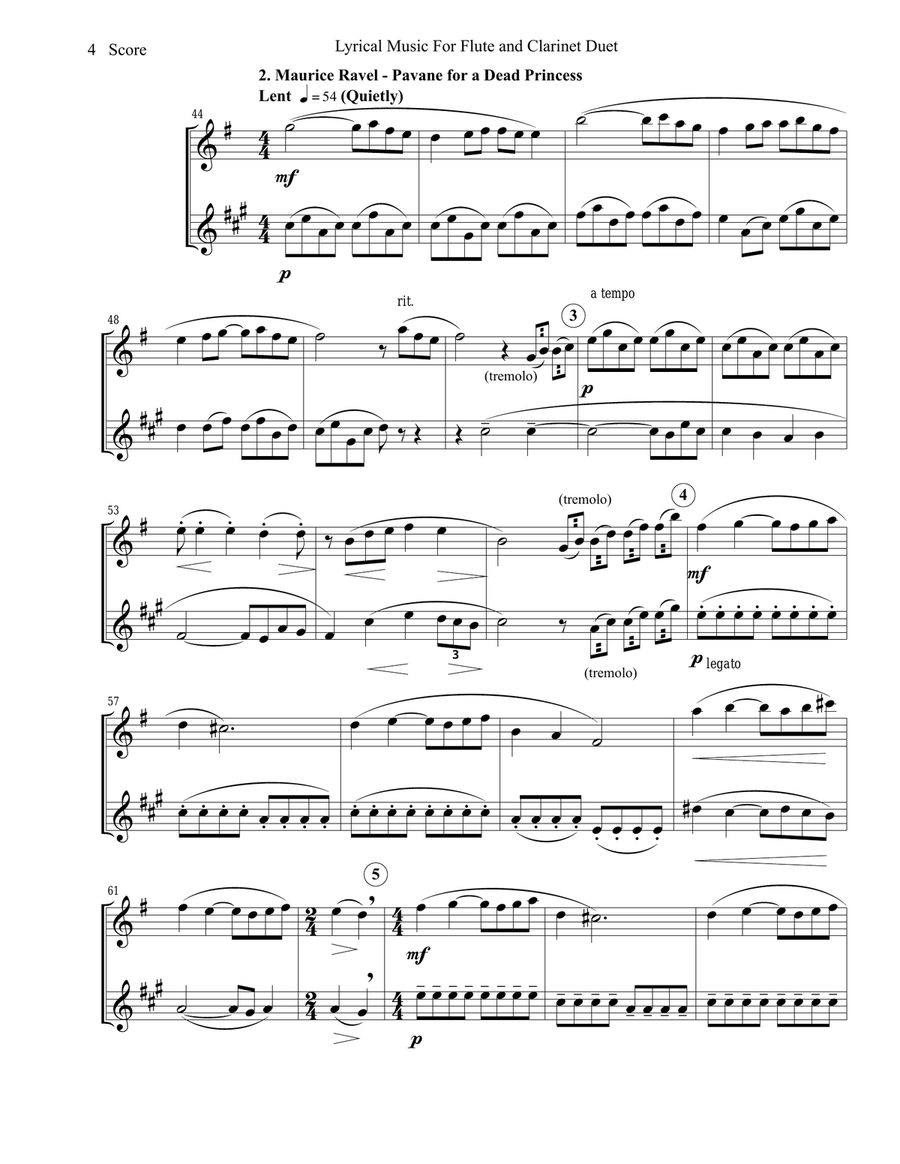 Lyrical Music for Flute and Clarinet Duet Woodwind Duet scores gallery preview page 6
