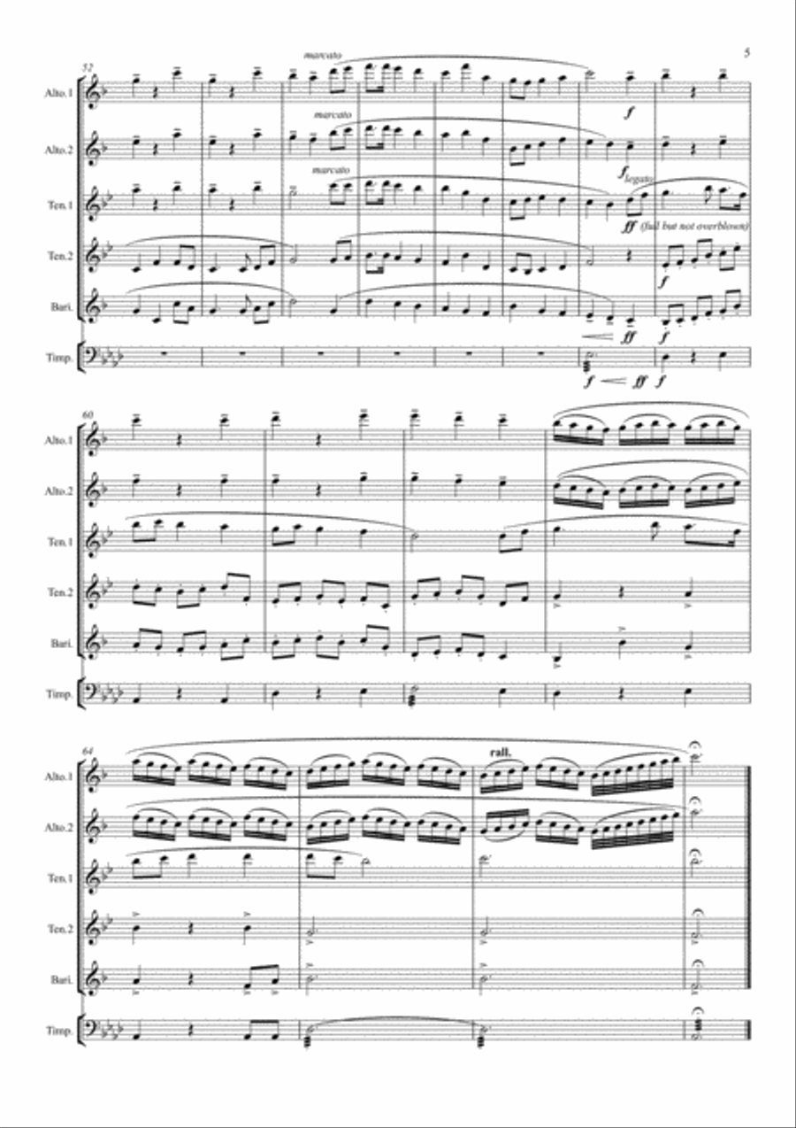 Vow to Thee, My Country (Saxophone Quintet) Saxophone Quintet scores gallery preview page 5