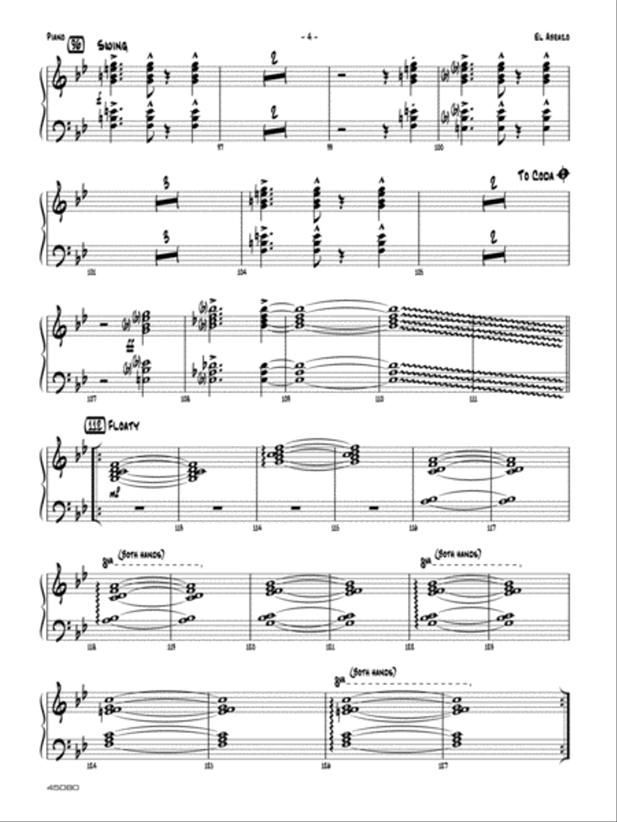 El Abrazo: Piano Accompaniment Jazz Ensemble scores gallery preview page 4