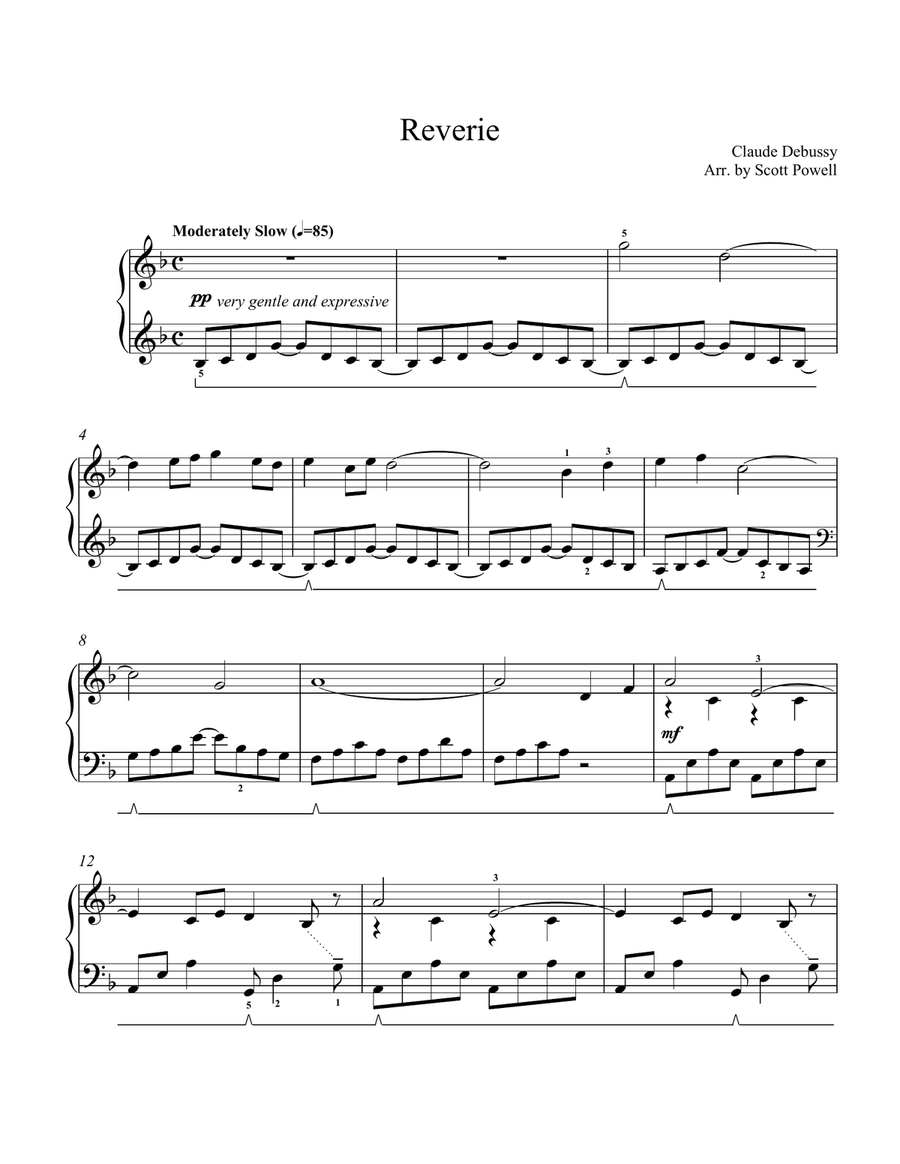Reverie - Easy Piano Easy Piano scores gallery preview page 1