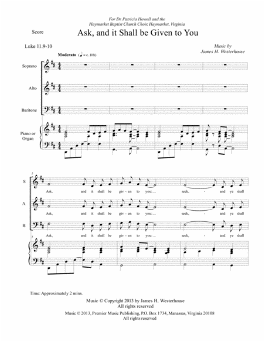 Ask and It Shall Be Given To You 3-Part scores gallery preview page 2