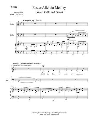 EASTER ALLELUIA MEDLEY (Voice, Cello and Piano. Score & Parts included)