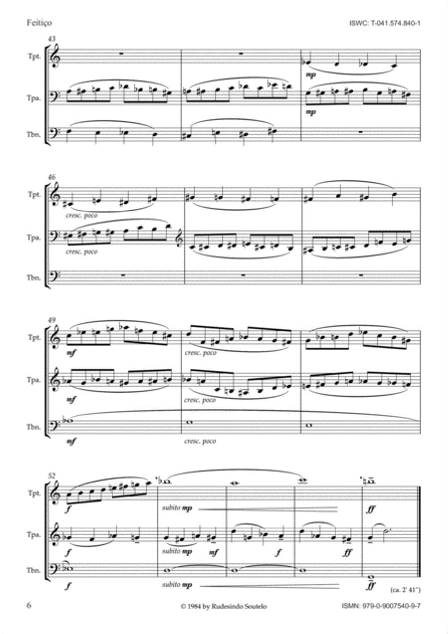 Feitiço - Bezauberung - Enchantment (Brass) Brass Ensemble scores gallery preview page 6