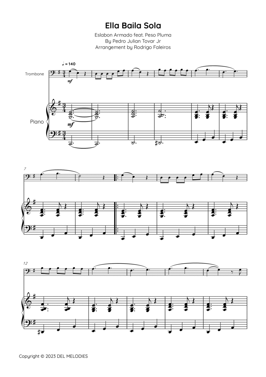 Ella Baila Sola Piano scores gallery preview page 1