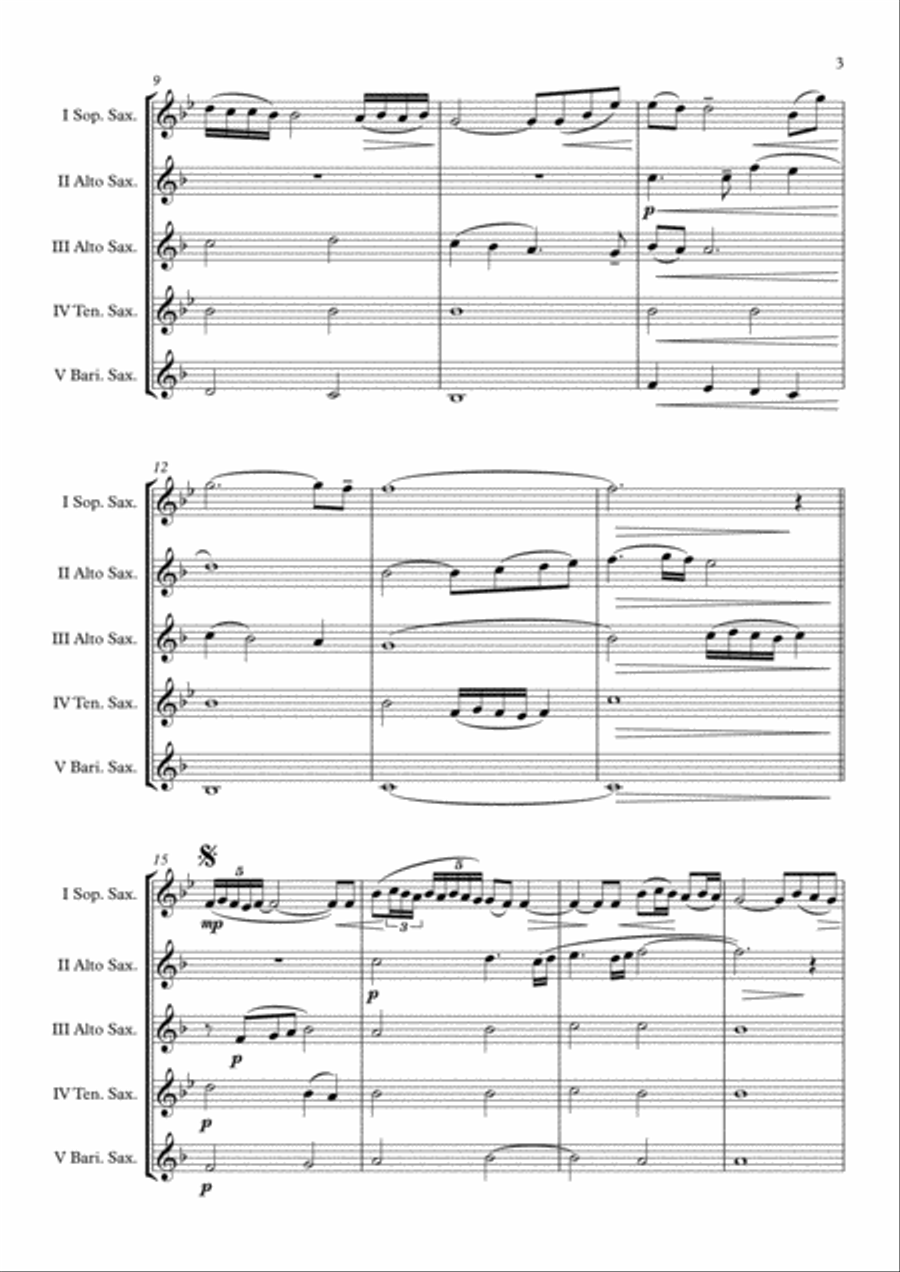 Nella Fantasia Saxophone Quintet scores gallery preview page 4