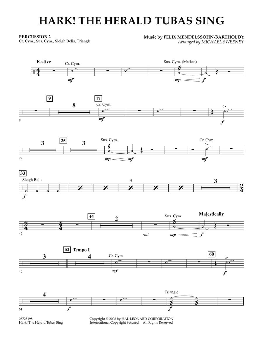 Hark! The Herald Tubas Sing - Percussion 2 Concert Band scores gallery preview page 1