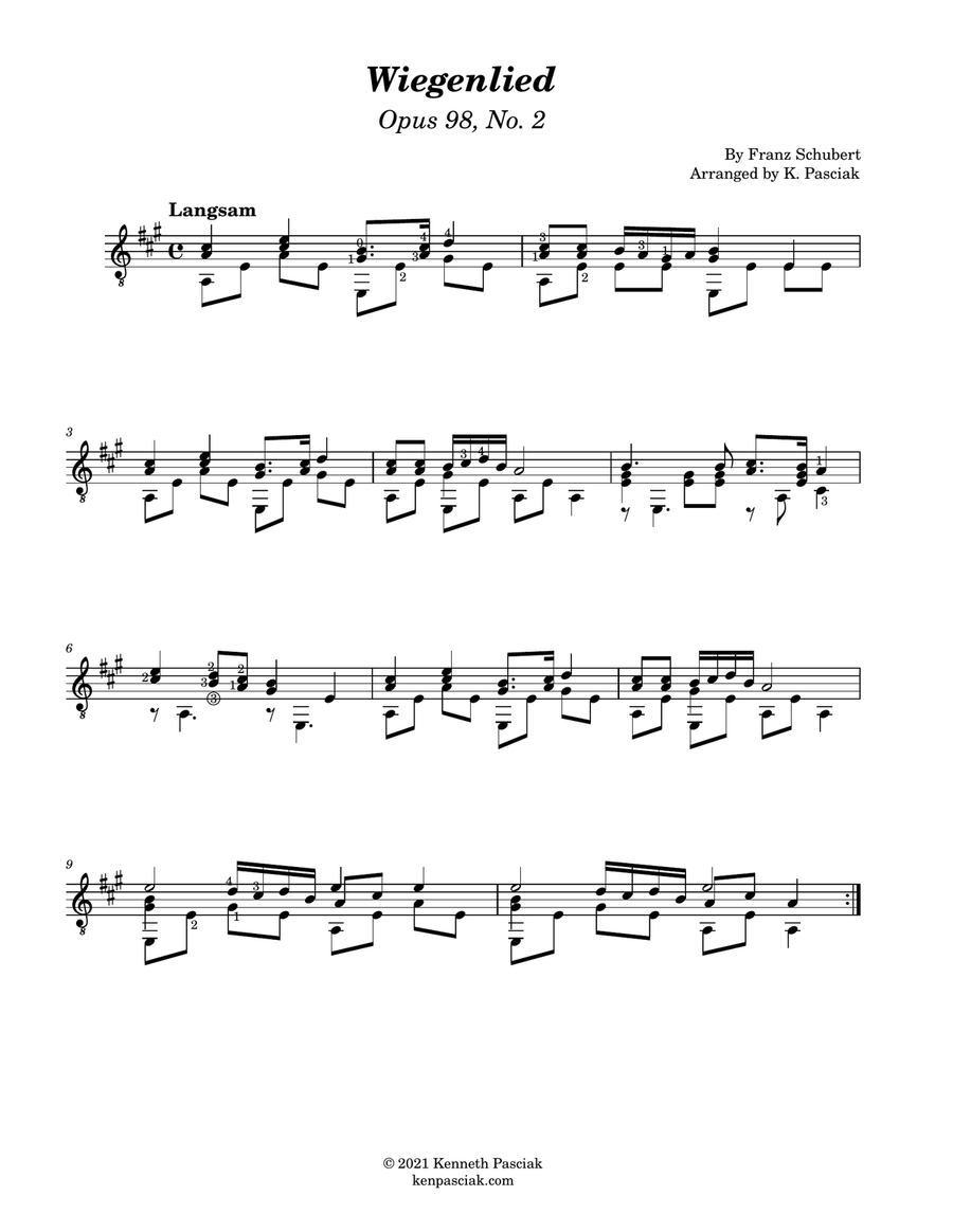Franz Schubert (for Solo Guitar) Acoustic Guitar scores gallery preview page 3