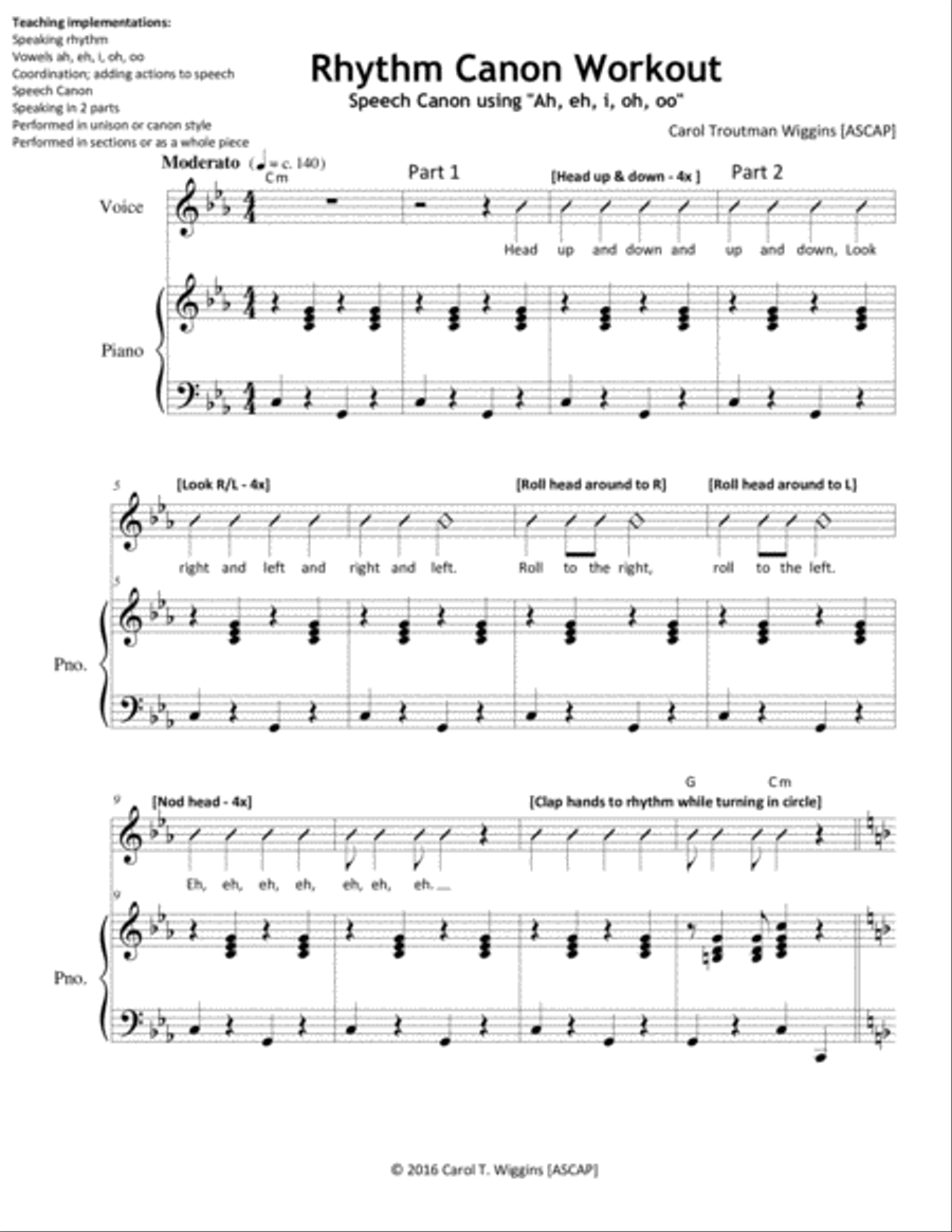 Rhythm Canon Workout 2-Part scores gallery preview page 1
