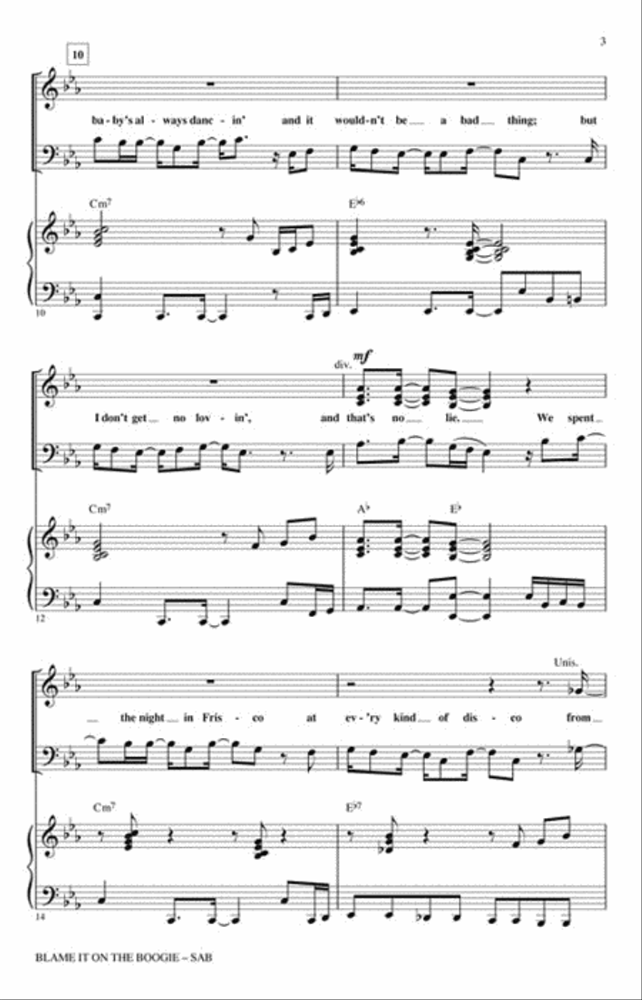Blame It on the Boogie 3-Part scores gallery preview page 3