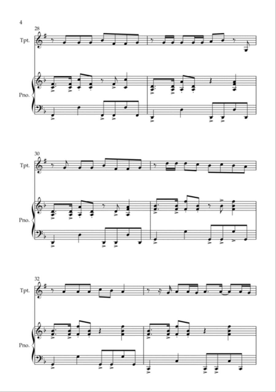 Blank Space B-Flat Trumpet scores gallery preview page 4