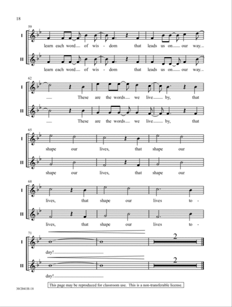 The Words We Live By The Words We Live By 2-Part scores gallery preview page 13