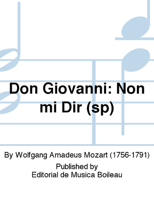 Book cover for Don Giovanni: Non mi Dir (sp)