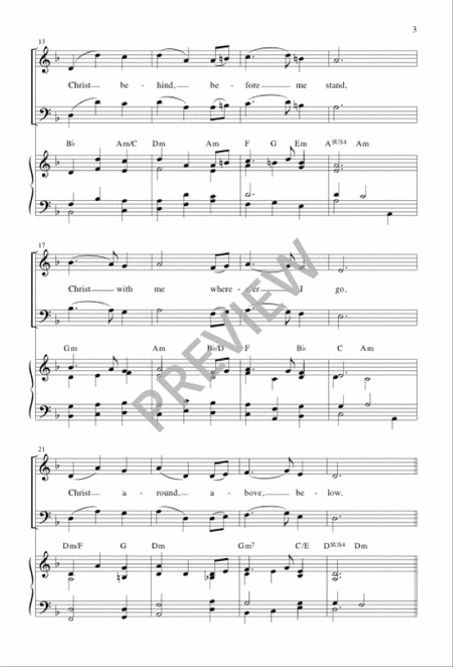 Christ Be Near at Either Hand 3-Part scores gallery preview page 3