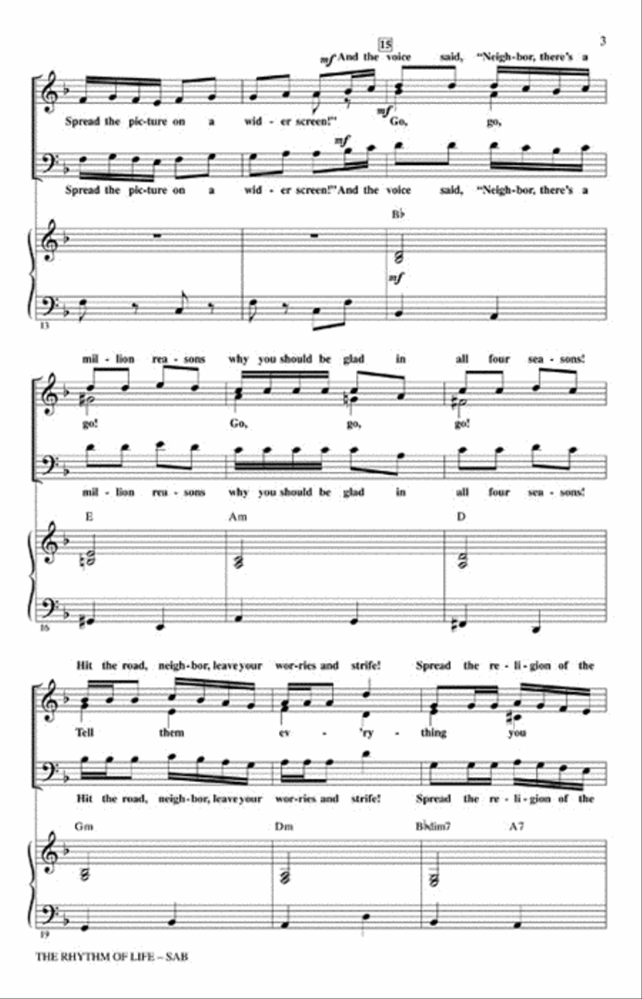 The Rhythm of Life 3-Part scores gallery preview page 3