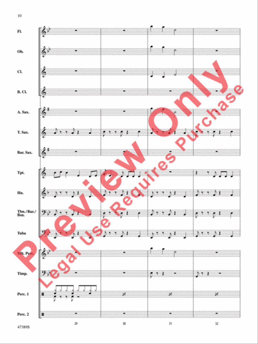 Over My Head Concert Band scores gallery preview page 11