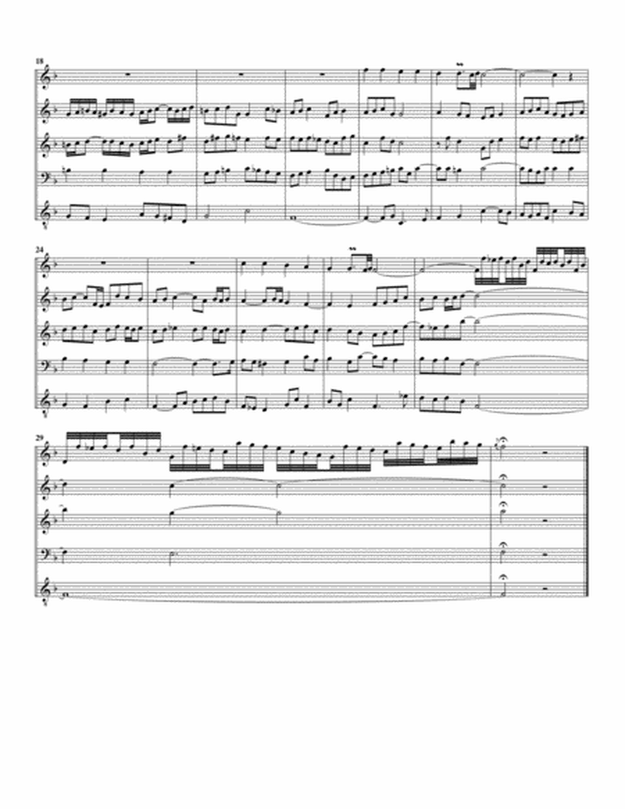 Wir glauben all' an einen Gott, Vater BWV 740 a 2 Clav. e Pedale doppio (arrangement for 5 recorde