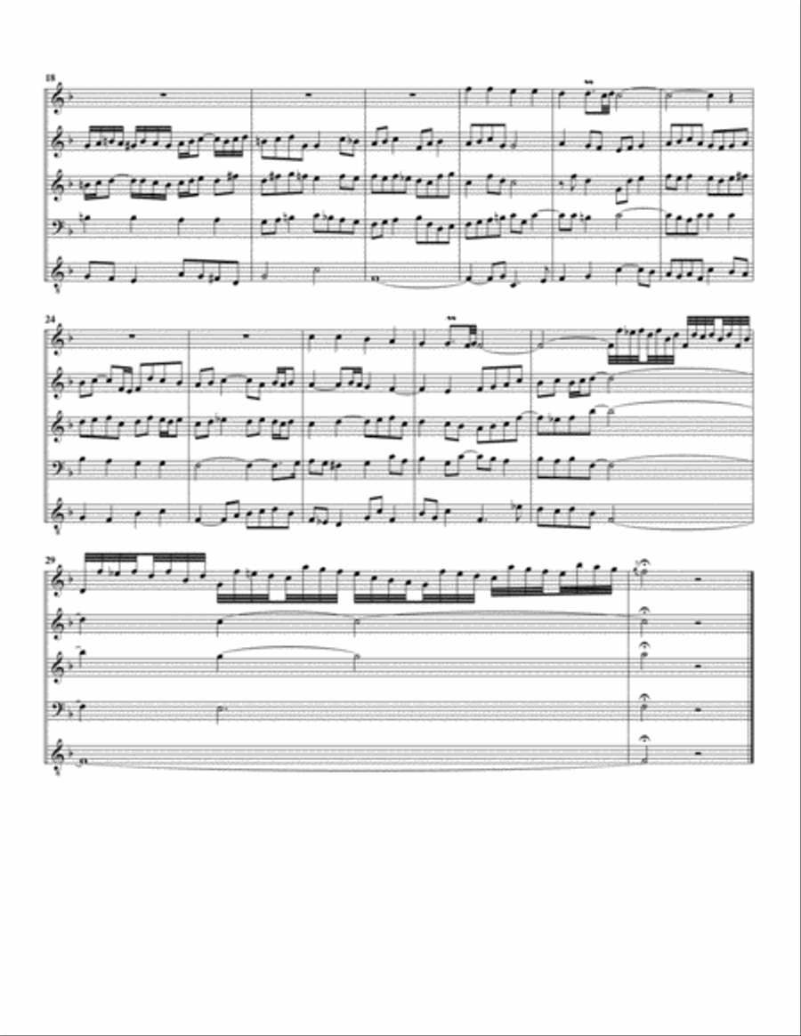 Wir glauben all' an einen Gott, Vater BWV 740 a 2 Clav. e Pedale doppio (arrangement for 5 recorde Recorder scores gallery preview page 2