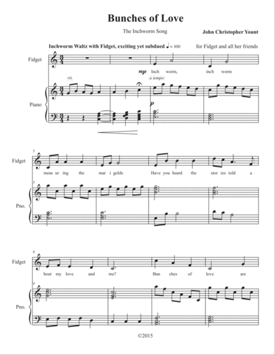 Bunches of Love (The Inchworm Song) Small Ensemble scores gallery preview page 1