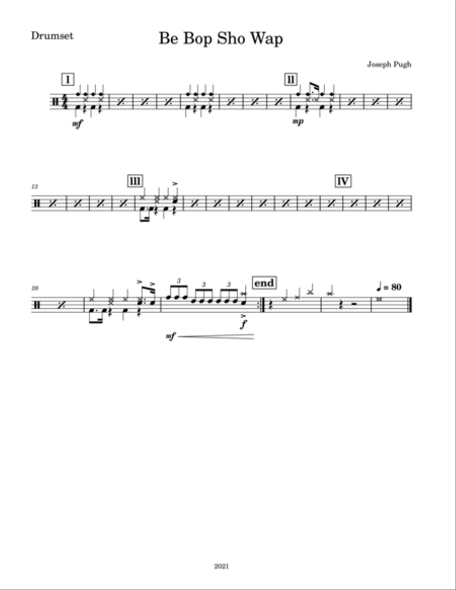 Be Bop Sho Wap(Flute Solo) Small Ensemble scores gallery preview page 2