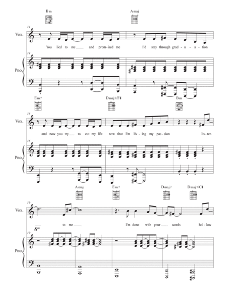 Listen to Me Piano, Vocal, Guitar scores gallery preview page 2