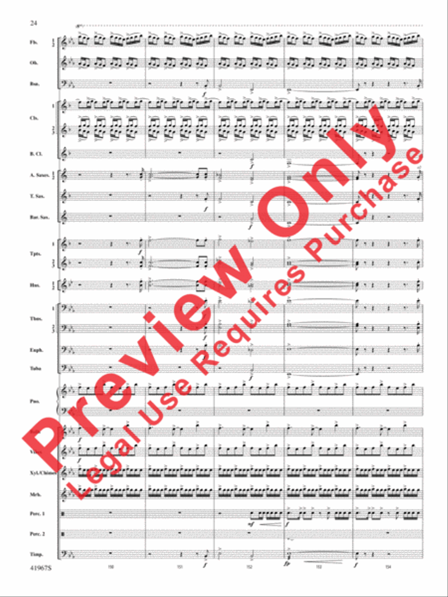 Seven Hills Overture Concert Band scores gallery preview page 25