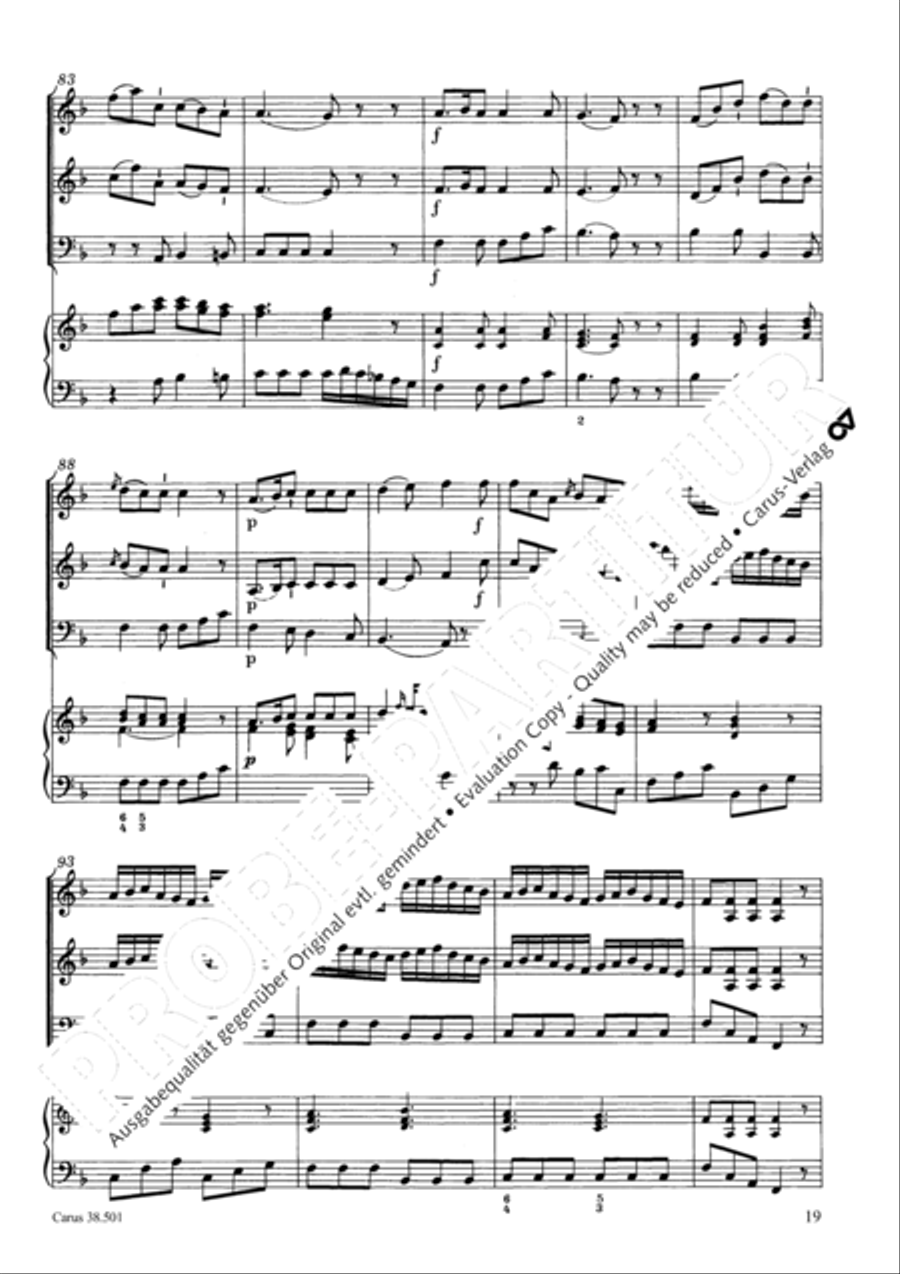 Organ Concerto in F major (Orgelkonzert in F) Violin scores gallery preview page 22