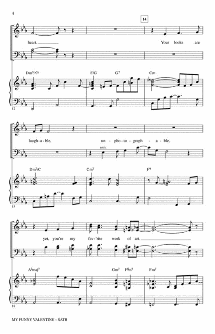 My Funny Valentine 4-Part scores gallery preview page 3