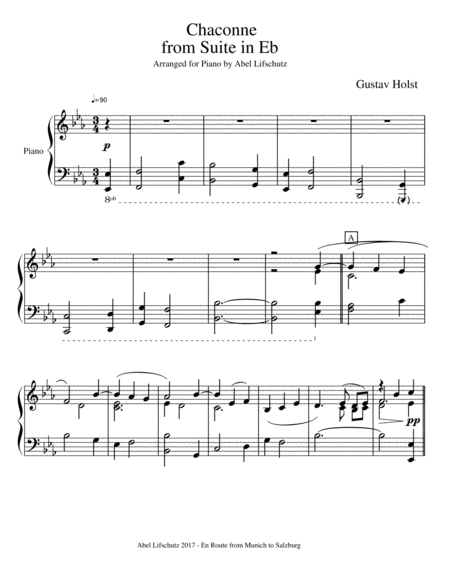 Chaconne from Suite in E Flat - Piano image number null