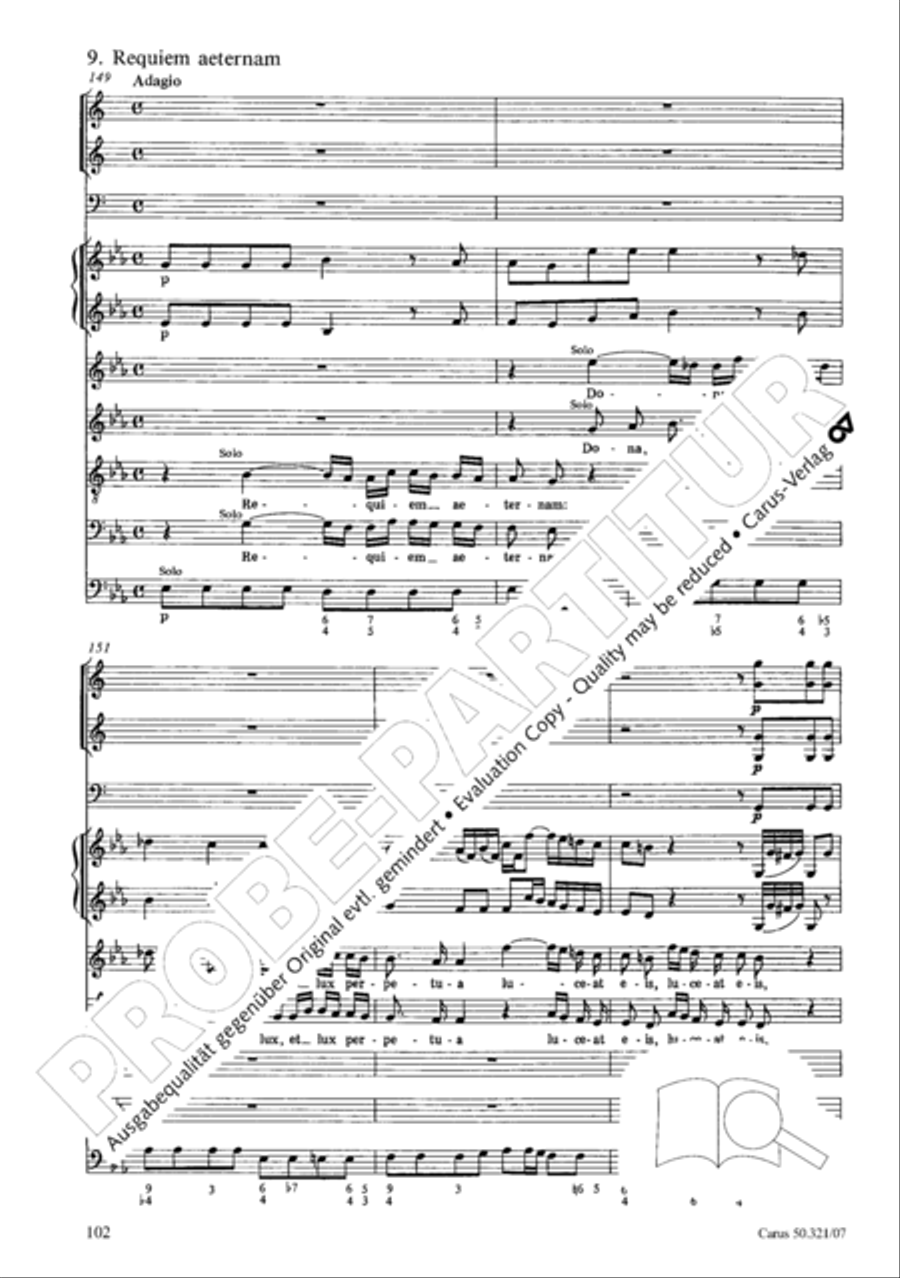 Requiem in C minor 4-Part scores gallery preview page 109