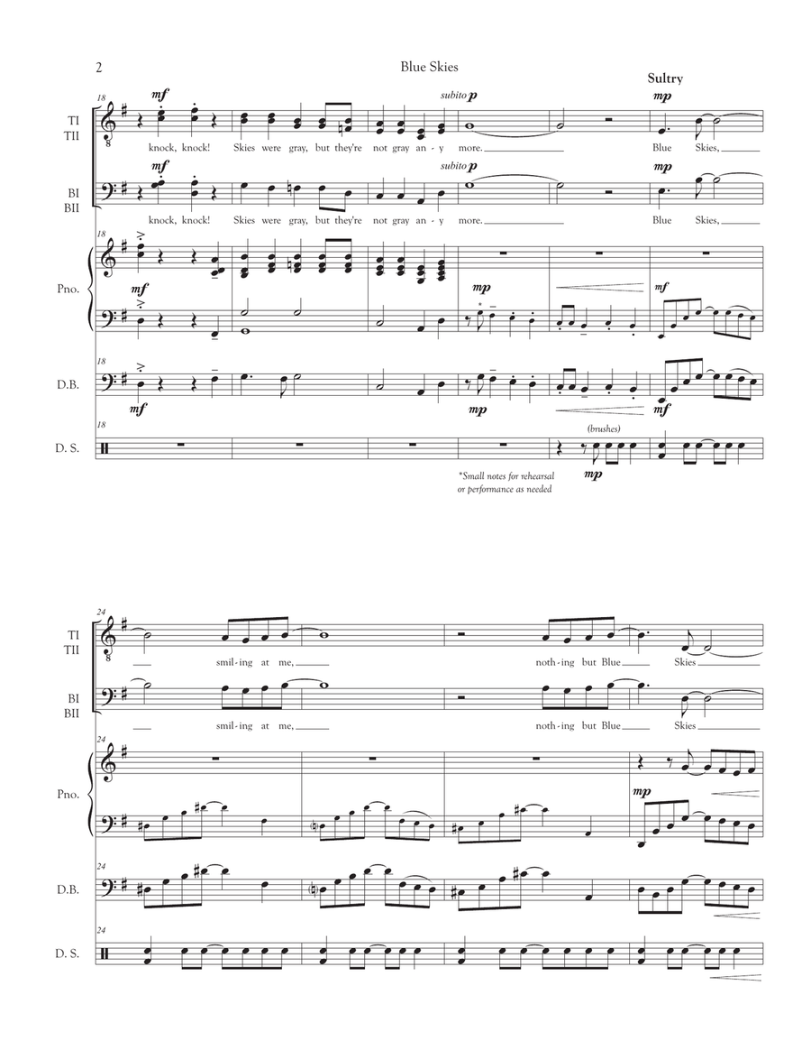 Blue Skies TTBB scores gallery preview page 2