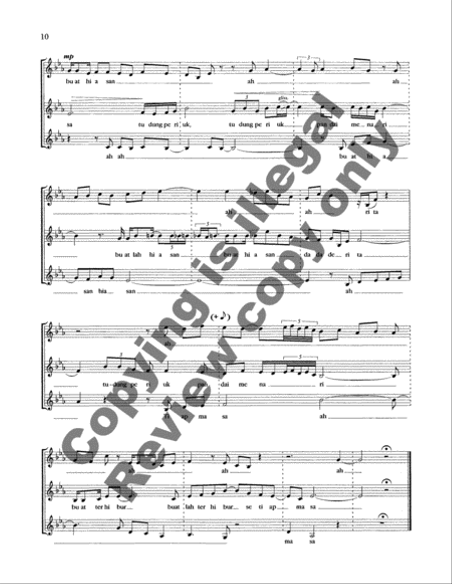 Three Malaysian Songs A Cappella scores gallery preview page 12