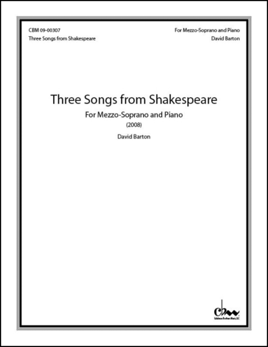 Three Songs from Shakespeare Choir scores gallery preview page 1