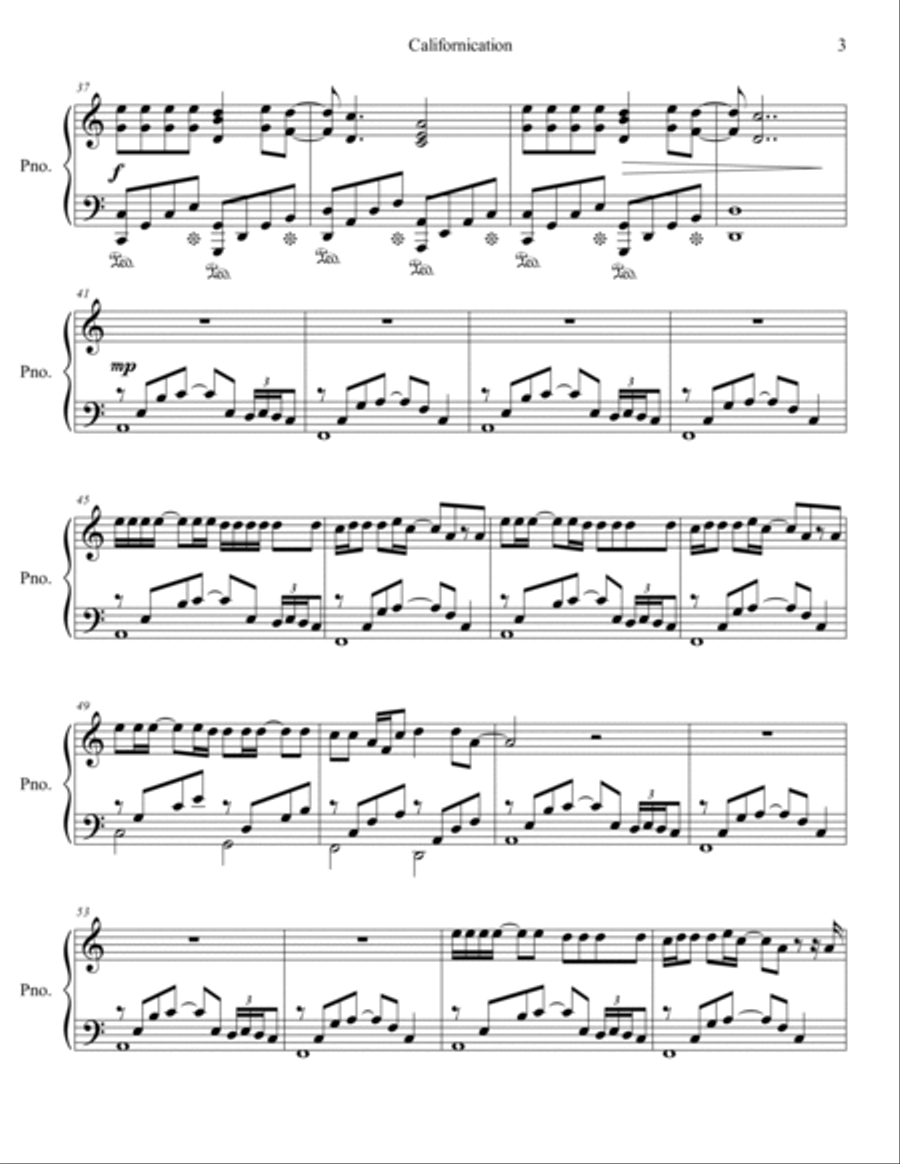 Californication Piano Solo scores gallery preview page 4