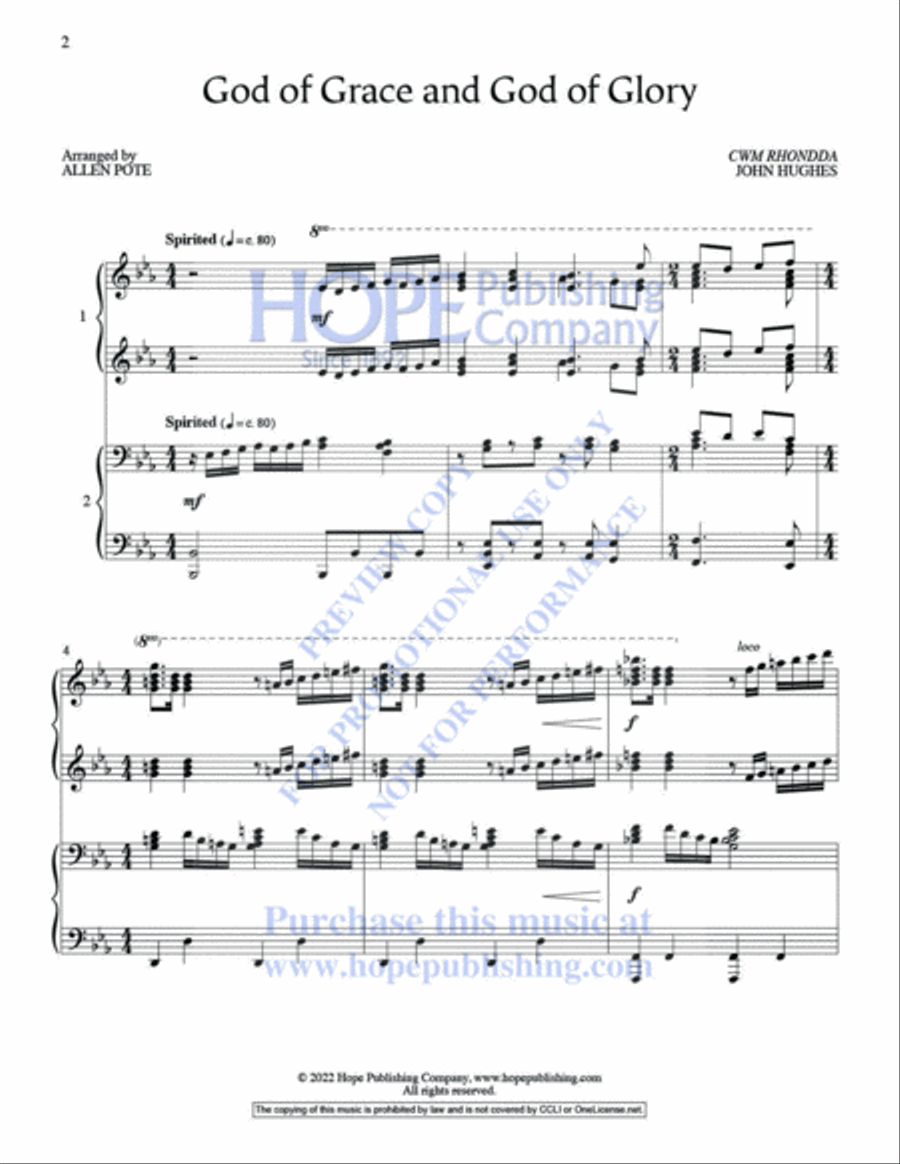 Glory to God: Hymn Settings for 4-Hand Piano Piano Accompaniment scores gallery preview page 5