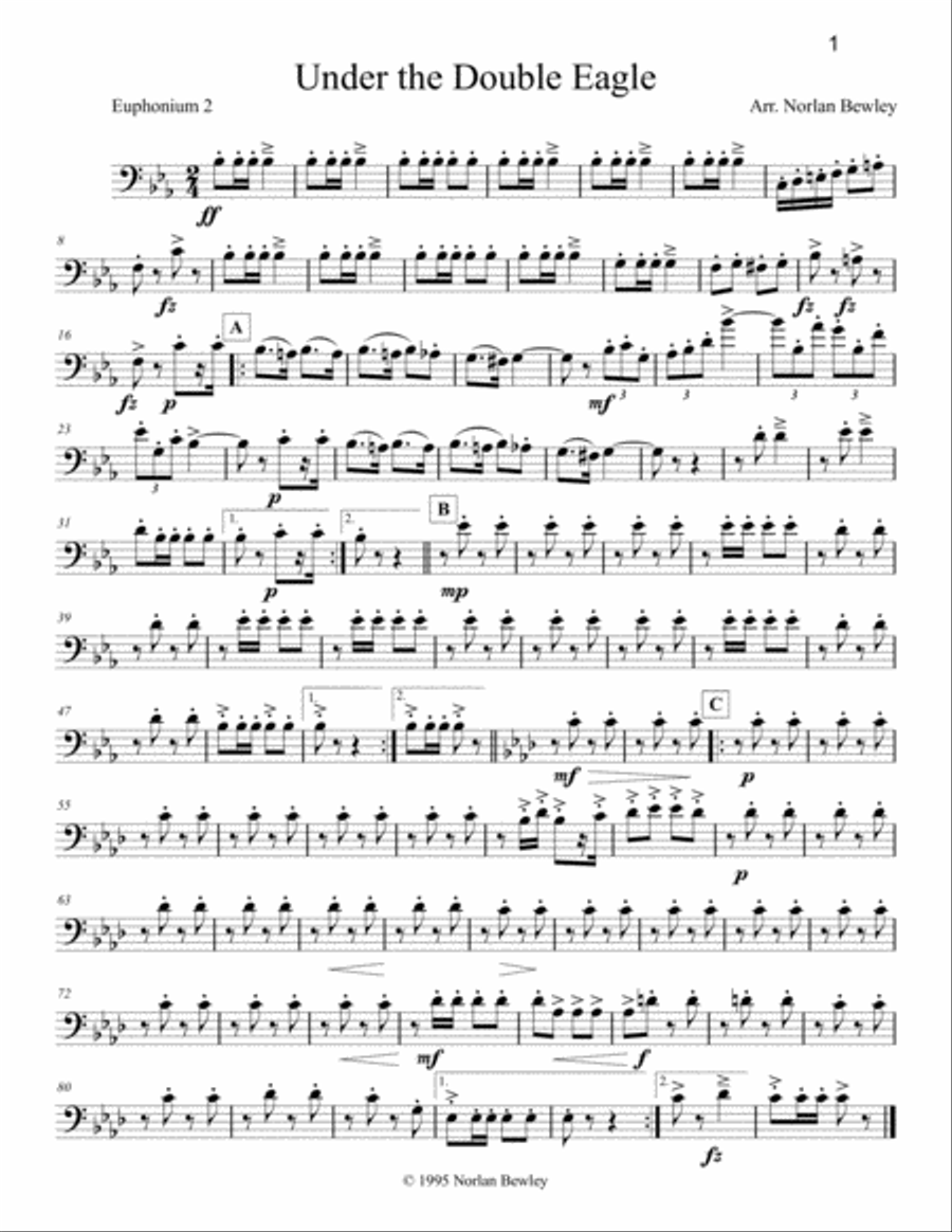 Octubafest Euphonium 2 Bass Clef Part Book - Tuba/Euphonium Quartet