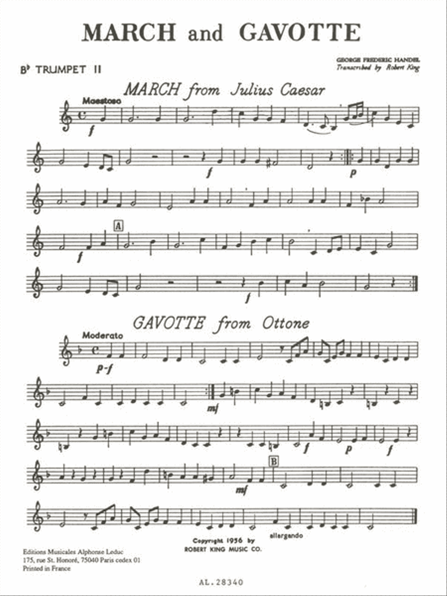 March And Gavotte (brass Quartet) Brass Quartet scores gallery preview page 2