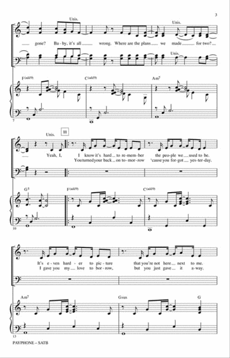 Payphone Payphone Show Choir scores gallery preview page 3